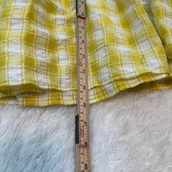 Free People Yellow Gingham Maxi Dress | Boho Western Tiered Ruffle | Large - Picture 12 of 12